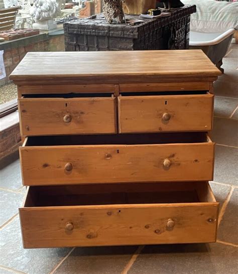 Pine Chest Of Drawers With Original Knobs