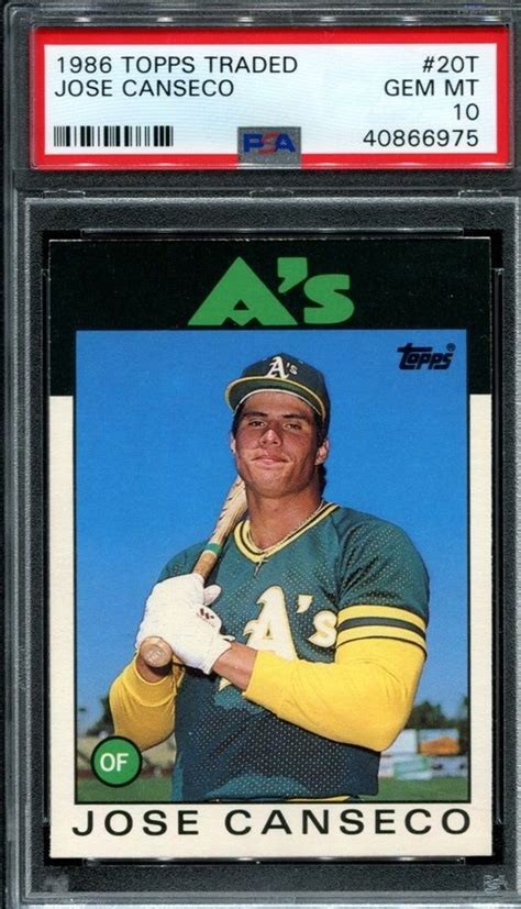 Psa Jose Canseco Topps Traded T Rookie Rc Oakland A S