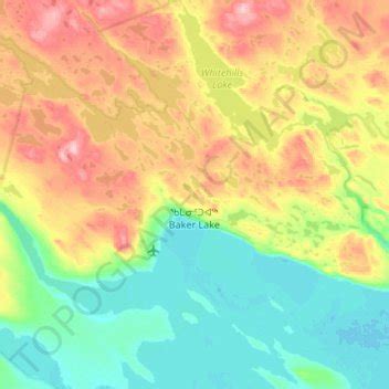 Baker Lake topographic map, elevation, terrain