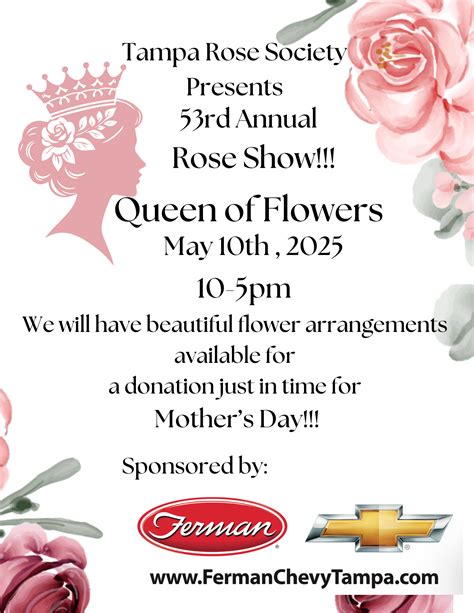 53rd Tampa Rose Show – Queen of Flowers 2025 Program & Results | Tampa