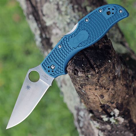 Spyderco Stretch 2 Straight Spine Blue Frn 343 Satin K390 C90fp2k390