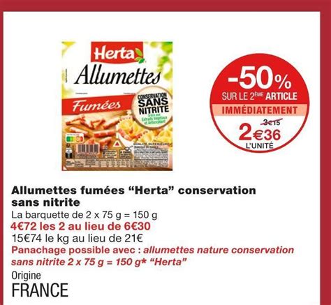 Promo Herta Allumettes Fum Es Conservation Sans Nitrite Chez Monoprix