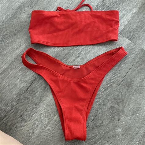 Red Zaful Bikini Size 8 Id Say Fits Like A 6 Depop