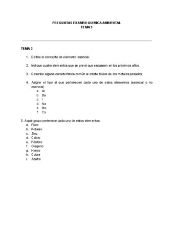 PREGUNTAS EXAMEN QUIMICA AMBIENTAL 1 Pdf