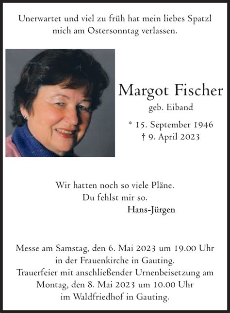 Traueranzeigen Von Margot Fischer Trauer Merkur De