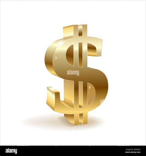 Golden Dollar Sign Isolated On White Background Stock Vector Image