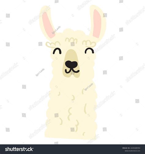 Llama Funny Face Hand Drawn Illustration Stock Vector (Royalty Free ...