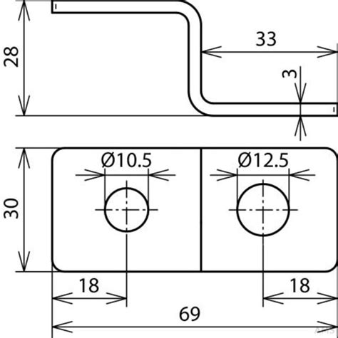 Dehn Söhne Endstück Z Form mit 2 Bohrungen 390 499