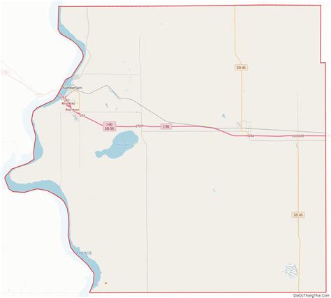 Map Of Brule County South Dakota