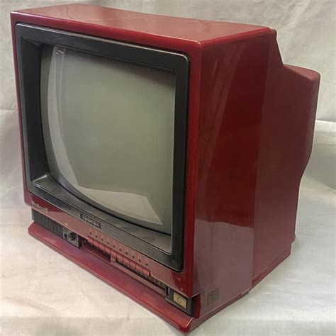 【傷や汚れあり】 昭和レトロ 希少 東芝カラーテレビ 14w E30 映りますがジャンク品 ヴィンテージ ブラウン管 Toshiba レッド