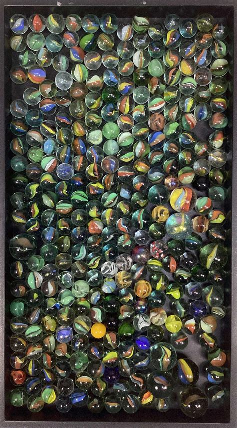 Lot Vintage Cat Eye Glass Marbles And Shooters