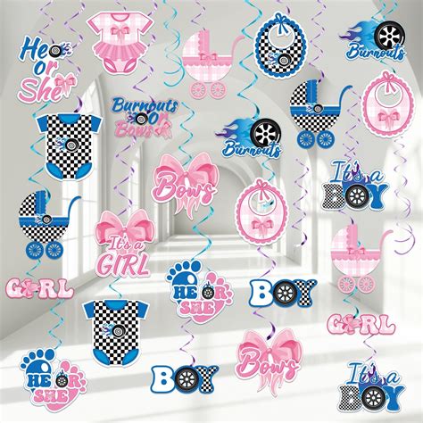 Amazon Pcs Burnouts Or Bows Gender Reveal Party Swirls