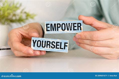 Empower Yourself Symbol Wooden Blocks With Words Empower Yourself On