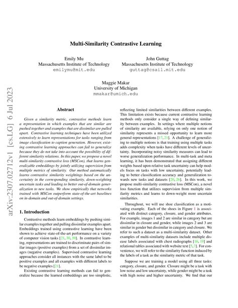 Multi Similarity Contrastive Learning Deepai