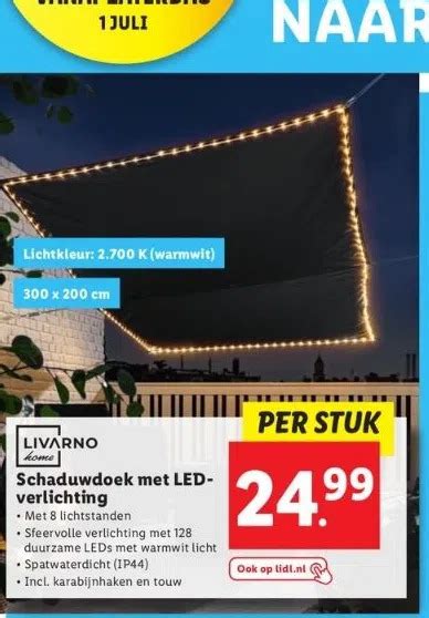 Livarno Home Schaduwdoek Met Led Verlichting Aanbieding Bij Lidl