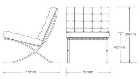 Dimensiones Silla Barcelona 10 En Dibujo