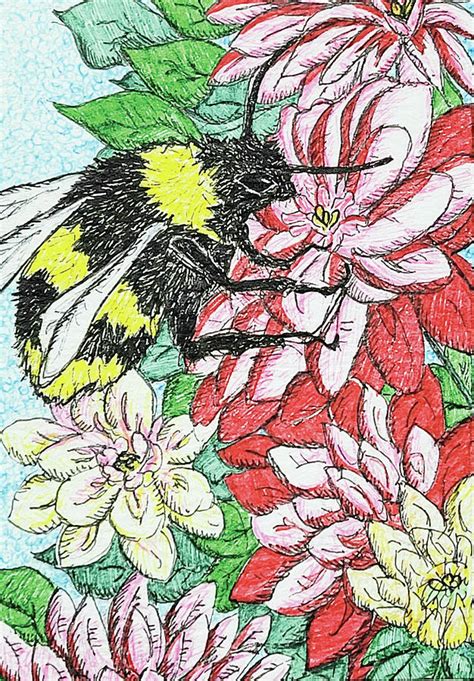 Happy Bee Drawing by Sierra Brooks - Pixels