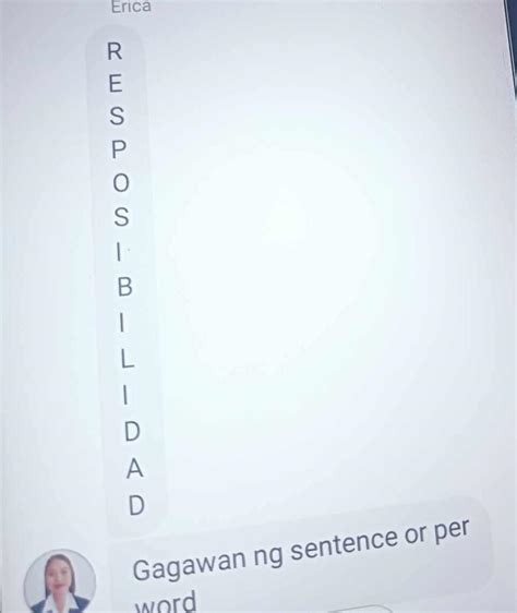 Bumuo Ng Akrostik Gamit Ang Salitang Responsibilidad Sa Pamamagitan Ng