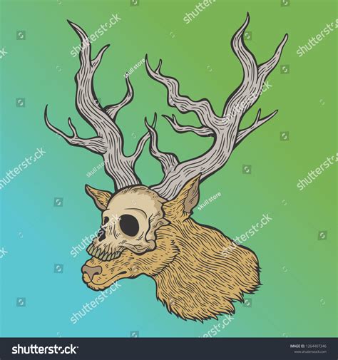 Deer Skull Vector Stock Vector Royalty Free 1264407346 Shutterstock