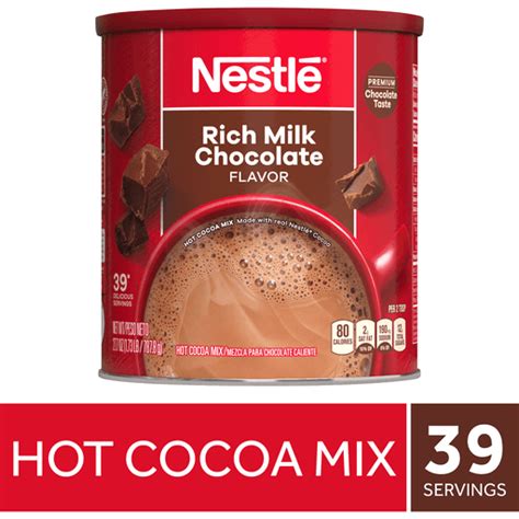 Nestle Hot Cocoa Rich Milk Chocolate Flavored Mix Powder 27 7 OZ Canister Shop Priceless Foods