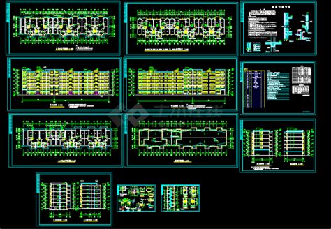 某多层住宅楼建筑cad平立面施工图住宅小区土木在线