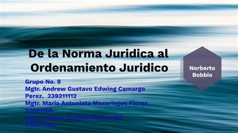 De La Norma Juridica Al Ordenamiento Juridico Norberto Bobbio By