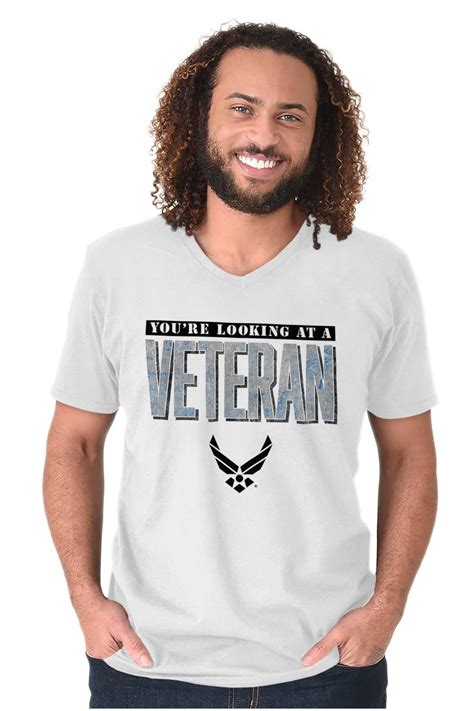 Us Air Force Looking At Usaf Veteran V Neck T Shirts Men Women Brisco Brands 2x