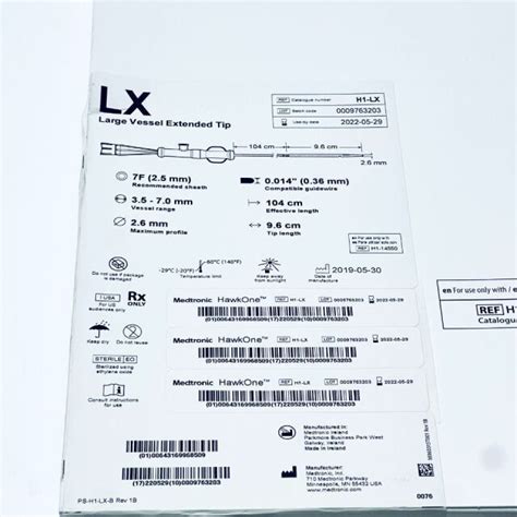 New Medtronic H1 Lx Hawkone Directional Atherectomy System 7f