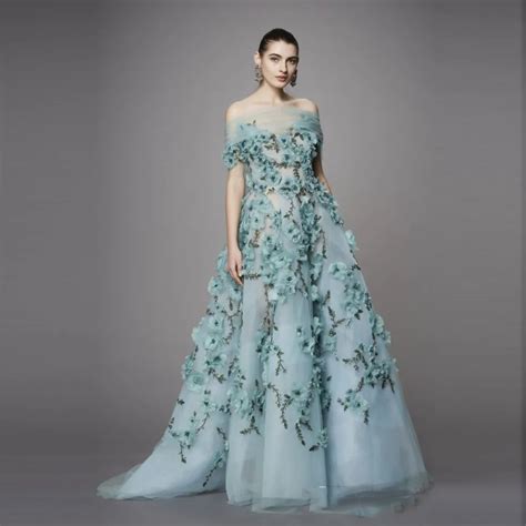 Turquoise 2017 Pretty Tulle Floral Evening Dresses 3d Flower With Jacket Long Prom Gowns Pageant