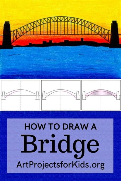 Easy How To Draw A Bridge Tutorial And Bridge Coloring Page Bridge