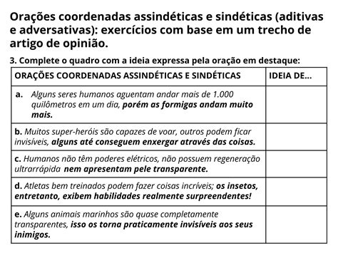 Orações Coordenadas Sindéticas E Assindéticas Exercícios
