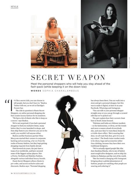 Secret Weapon – Mayfair Times | Haute Secret Shoppers