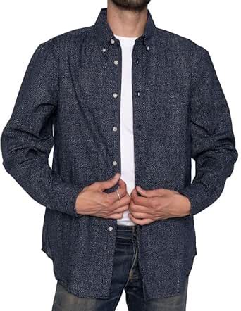 Amazon Naked Famous Denim Men S Easy Shirt Kimono Print Scales Navy X Large Clothing