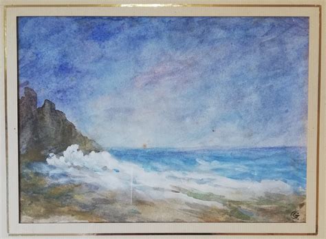 Proantic Gio Colucci 1892 1974 Aquarelle Gouachée La Vague