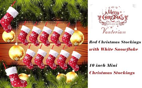 Amazon Vanteriam Inch Mini Christmas Stockings With White