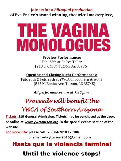 The Vagina Monologues In Spanish English Blog For Arizona