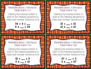 Multiplication Task Card Bundle Digital And Printable Tpt