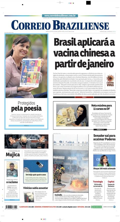 Journal O Correio Brazilense Br Sil Les Unes Des Journaux De Br Sil