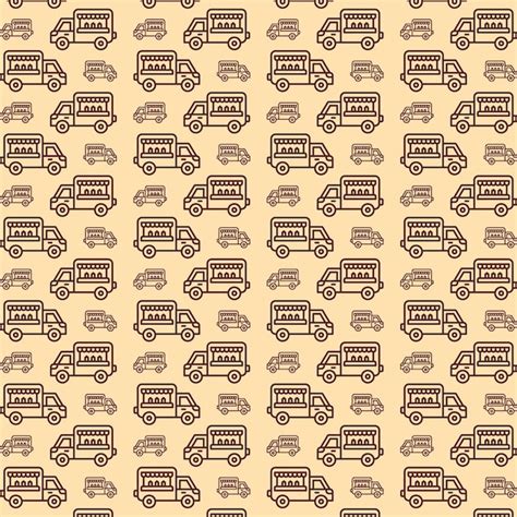 Premium Vector Beautiful Food Truck Seamless Pattern Vector