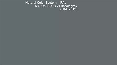 Natural Color System S 6005 B20g Vs Ral Basalt Grey Ral 7012 Side By