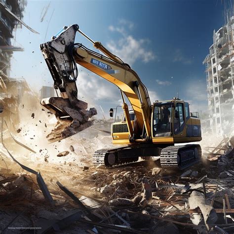 Premium Photo | Construction Demolition Excavator in Action