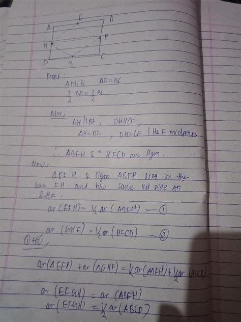 If Efg And H Are Respectively The Mid Points Of The Sides Of A Parallelogram Abcd Show That