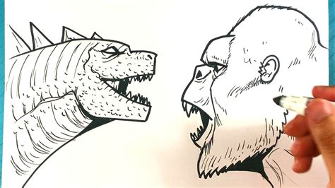 Amazing How To Draw Godzilla Vs King Kong Standoff Youtube