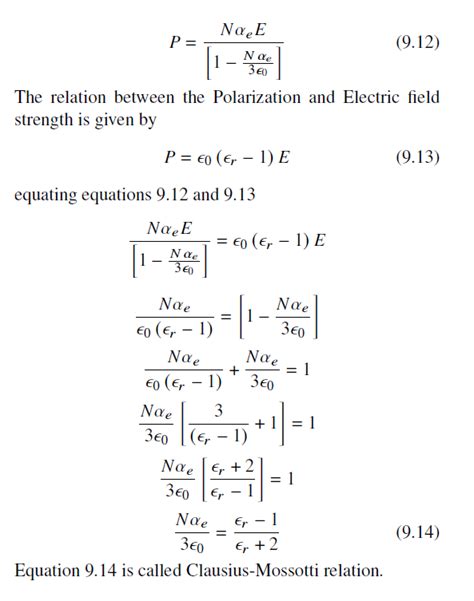 Derive Clausius Mossotti Equation Vtu Updates