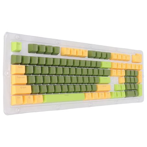 Keyboard Keycaps 107 Key Three Color Translucent Characters Arc Layout