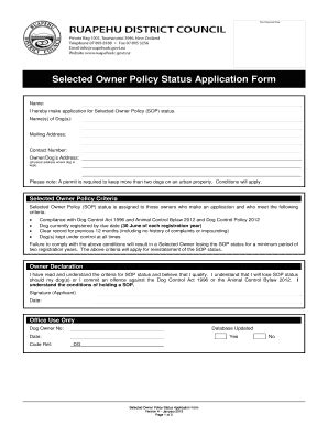 Fillable Online Ruapehudc Govt I Hereby Make Application For Selected