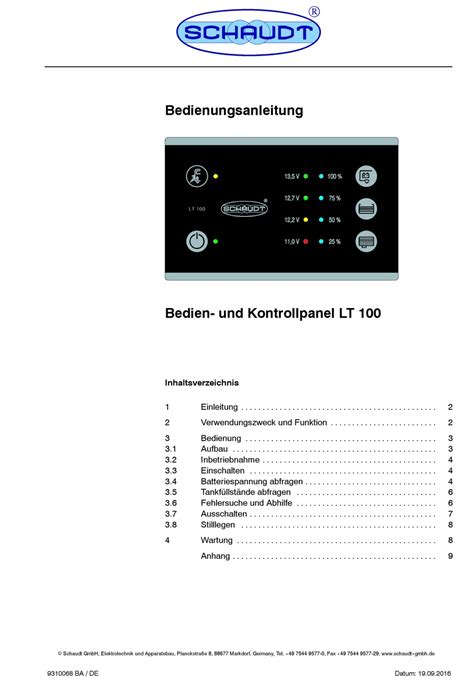 Schaudt Lt 100 Bedienungsanleitung Pdf Herunterladen Manualslib