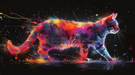 Cosmic Purr-suit an Astral Feline S Journey Across the Starry Expanse Stock Illustration ...