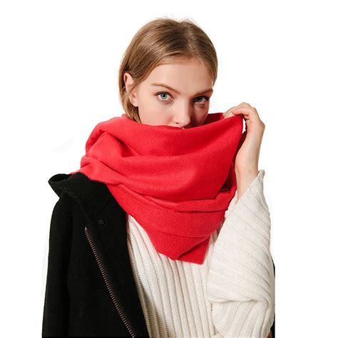 Buy Womens Solid Red Winter Scarf Soft Cotton