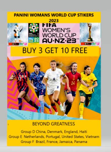 Panini Womens World Cup 2023 Stickers Groups Def Andgreatness Buy 3 Get